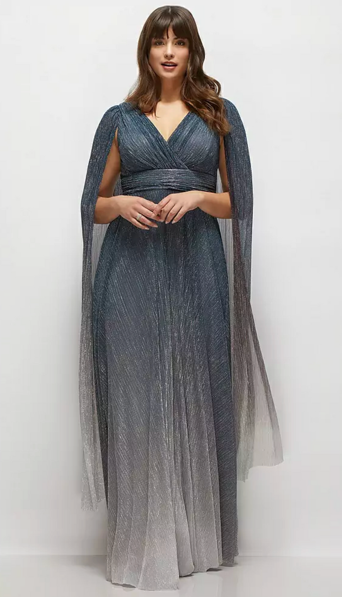 ombre pleated maxi dress Ombre Pleated Metallic Maxi Dress 6896OMB – Modern Dress