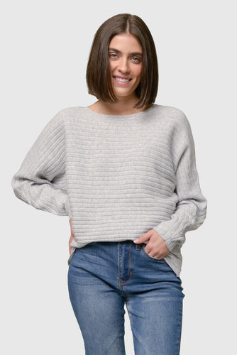 Grey Boatneck Sweater