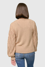 Load image into Gallery viewer, Argyle Balloon Sleeve Cardigan