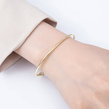 Load image into Gallery viewer, 16K Gold Filled 2mm Minimalist Tube Half Cuff Bracelet Finding for Bangle Supply | WA-04458
