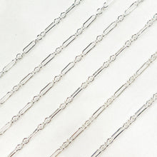 Load image into Gallery viewer, 193SS. Sterling Silver Long &amp; Short Link Chain: 1 Ft. / 2.1mm-3mm / Long &amp; Short