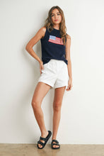 Load image into Gallery viewer, Flag Print Knitted Sleeveless Sweater - BMW7749: NAVY MULTI / M