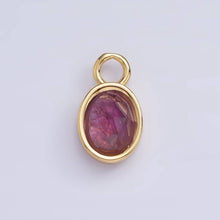 Load image into Gallery viewer, 16K Gold Filled Oval Multifaceted Natural Gemstone Personalized Add-On Charm | AC1479 - AC1491: Amethyst