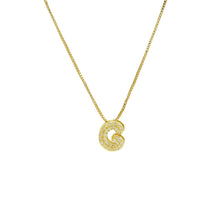 Load image into Gallery viewer, Mini CZ Initial Necklace with charms: P Initial &amp; Necklace