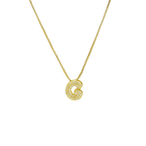 Mini CZ Initial Necklace with charms: L Initial & Necklace