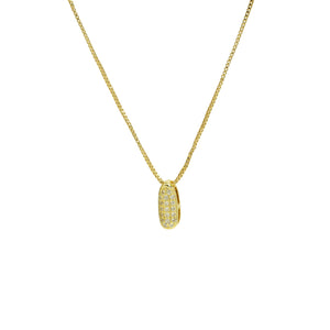 Mini CZ Initial Necklace with charms: L Initial & Necklace