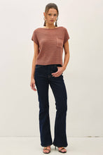 Load image into Gallery viewer, PATCH POCKET DOLMAN CAP SLEEVE KNIT: BRICK / ML