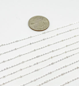 1104SS. Sterling Silver Satellite Chain: 1 Ft / 1.1mm-2mm / Satellite