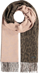 Two Tone Leo Woven Cashmink® Scarf: Camel/peach