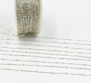 1104SS. Sterling Silver Satellite Chain: 1 Ft / 1.1mm-2mm / Satellite