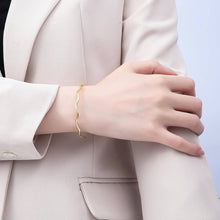 Load image into Gallery viewer, 16K Gold Filled 4mm Minimalist Wavy Half Cuff Bracelet Finding for Bangle Supply | WA-04422