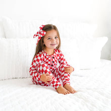 Load image into Gallery viewer, Beck Red Checks 2P Set Christmas Bamboo Pajamas Kids Sleepie: 4/5