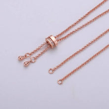 Load image into Gallery viewer, 14k Gold Filled Adjustable Bracelet Half finished Chain Bracelet rubber stopper Silver Rolo Chain Wholesale 1pc K-843 K-844: 1 / Gold