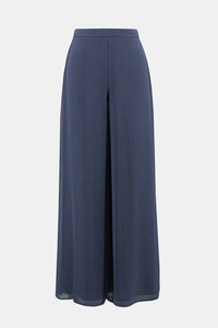 Joseph Ribkoff Wide Leg Pull On Chiffon Pants - Midnight Blue