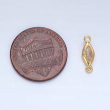 Load image into Gallery viewer, 24K Gold Filled Clear CZ Marquise Bezel Connector | F667