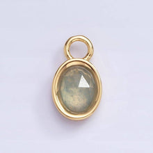 Load image into Gallery viewer, 16K Gold Filled Oval Multifaceted Natural Gemstone Personalized Add-On Charm | AC1479 - AC1491: Amethyst