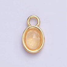 Load image into Gallery viewer, 16K Gold Filled Oval Multifaceted Natural Gemstone Personalized Add-On Charm | AC1479 - AC1491: Prehnite