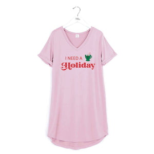 Hello Mello Holiday Sleep Shirts Open Stock: Pink / L/XL