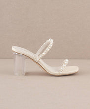 Load image into Gallery viewer, The Mae Beige | Strappy Pearl Heel: Beige / 6.5