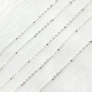 1104SS. Sterling Silver Satellite Chain: 1 Ft / 1.1mm-2mm / Satellite