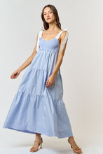 Load image into Gallery viewer, Chambray/Ivory Bow Tie Dress