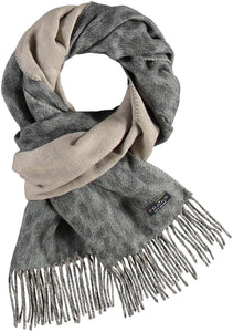 Two Tone Leo Woven Cashmink® Scarf: Camel/peach