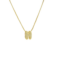 Load image into Gallery viewer, Mini CZ Initial Necklace with charms: L Initial &amp; Necklace