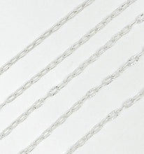 Load image into Gallery viewer, 925 Sterling Silver Diamond Cut Cable Link Chain. Z17SS: 1 Ft / 4.1mm-5mm / Cable