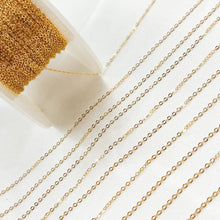 Load image into Gallery viewer, 1025F. 14K Gold-Filled Flat Cable Chain: 1.1mm-2mm / 1 Ft. / Cable