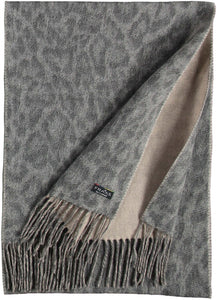 Two Tone Leo Woven Cashmink® Scarf: Camel/peach