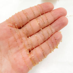 1025F. 14K Gold-Filled Flat Cable Chain: 1.1mm-2mm / 1 Ft. / Cable