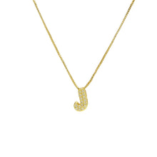 Load image into Gallery viewer, Mini CZ Initial Necklace with charms: J Initial &amp; Necklace