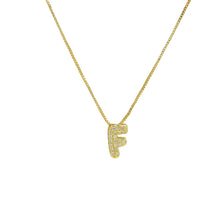 Load image into Gallery viewer, Mini CZ Initial Necklace with charms: L Initial &amp; Necklace