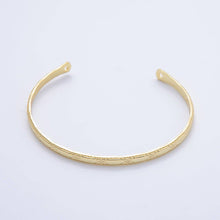 Load image into Gallery viewer, 16K Gold Filled 4mm Line-Textured Croissant Ribbed Half Cuff Bracelet Finding for Bangle Supply | WA-04411