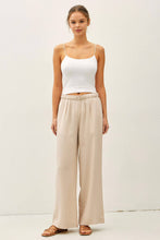 Load image into Gallery viewer, SAND WASHED FLOWY TENCEL WIDE LEG PANTS : SAND / S