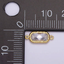 Load image into Gallery viewer, 14K Gold Filled Clear Oval CZ Multifaceted Braided Bezel Connector | G793