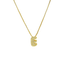 Load image into Gallery viewer, Mini CZ Initial Necklace with charms: L Initial &amp; Necklace