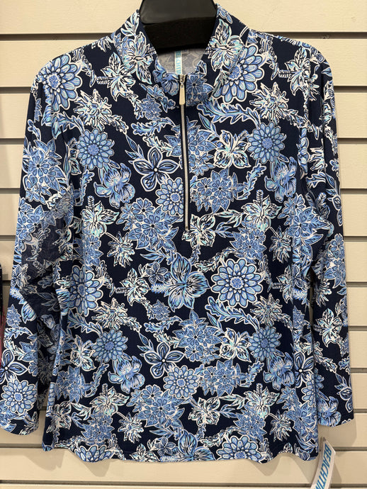 Beach Time Floral Half Zip