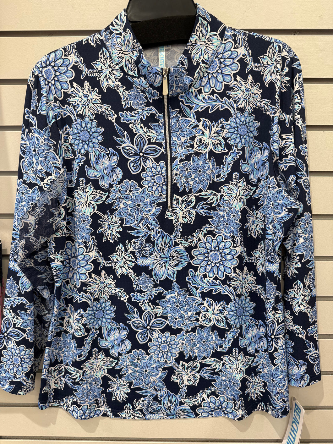 Beach Time Floral Half Zip