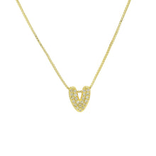 Load image into Gallery viewer, Mini CZ Initial Necklace with charms: L Initial &amp; Necklace