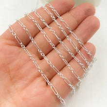 Load image into Gallery viewer, 193SS. Sterling Silver Long &amp; Short Link Chain: 1 Ft. / 2.1mm-3mm / Long &amp; Short