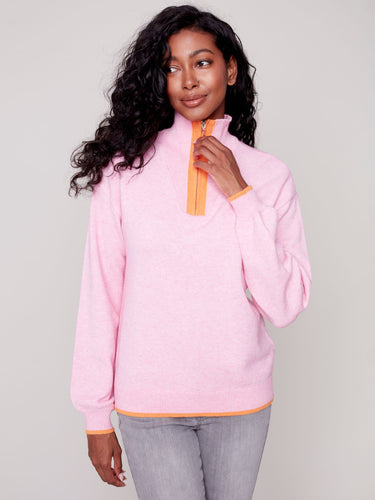 Charlie B. Pink/Orange Quarter Zip
