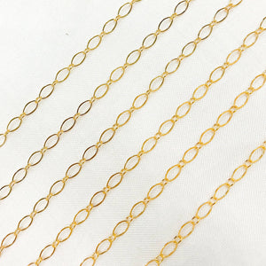 1016FGF. 14K Gold-Filled Flat Oval and Round Link Chain: 1 Ft. / 4.1mm-5mm / Long & Short