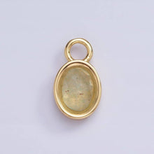 Load image into Gallery viewer, 16K Gold Filled Oval Multifaceted Natural Gemstone Personalized Add-On Charm | AC1479 - AC1491: Prehnite