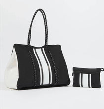 Load image into Gallery viewer, The Ella Tote Black With White Stripes