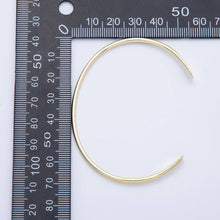 Load image into Gallery viewer, 16K Gold Filled 2mm Minimalist Tube Half Cuff Bracelet Finding for Bangle Supply | WA-04458