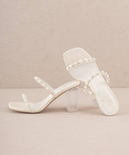 Load image into Gallery viewer, The Mae Beige | Strappy Pearl Heel: Beige / 6.5