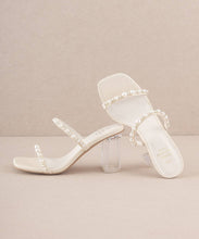 Load image into Gallery viewer, The Mae Beige | Strappy Pearl Heel: Beige / 9