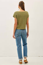 Load image into Gallery viewer, PATCH POCKET DOLMAN CAP SLEEVE KNIT: SAGE / ML