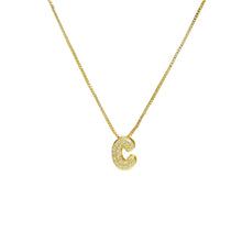 Load image into Gallery viewer, Mini CZ Initial Necklace with charms: L Initial &amp; Necklace